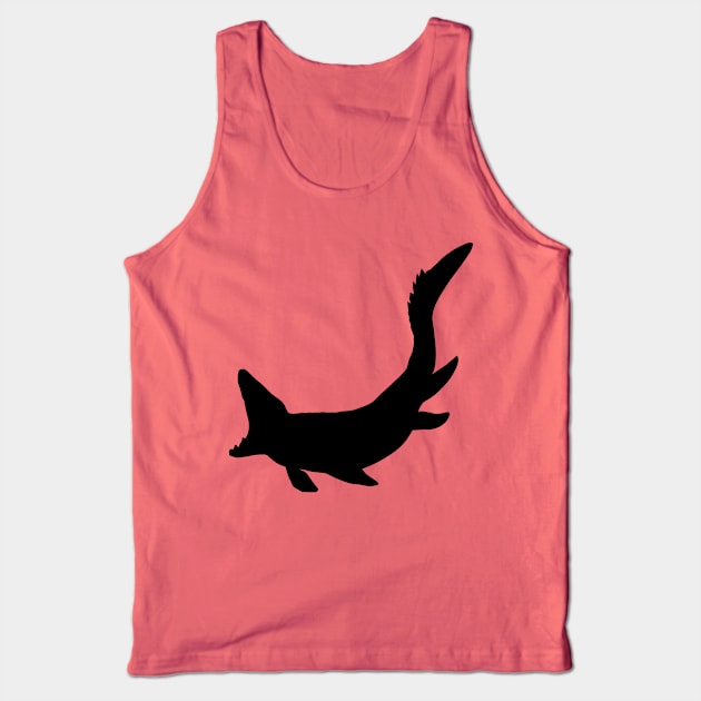 Mosasaurus Dinosaur Silhouette Tank Top by KayBee Gift Shop